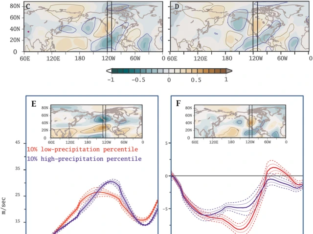 Jet stream effects on Californian wildfires and rainfall