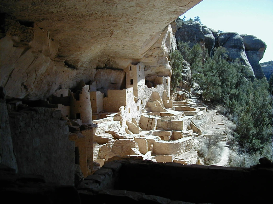 View of the famous Mesa Verde archaeological site.