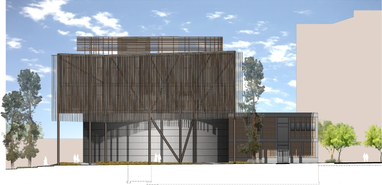 Realistic elevation drawing: E