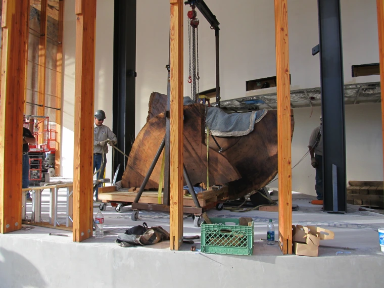The large pieces still disassembled